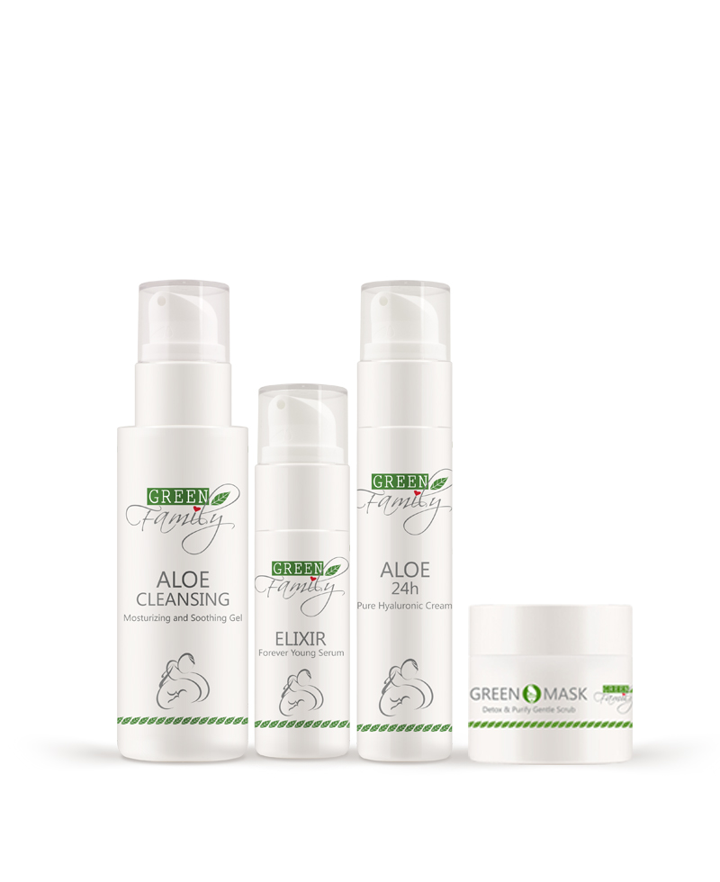 Kit Viso Green Family 4 prodotti Skin care routine